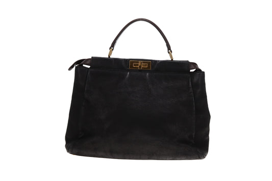 Fendi Peekaboo Large Black with Brown Accents