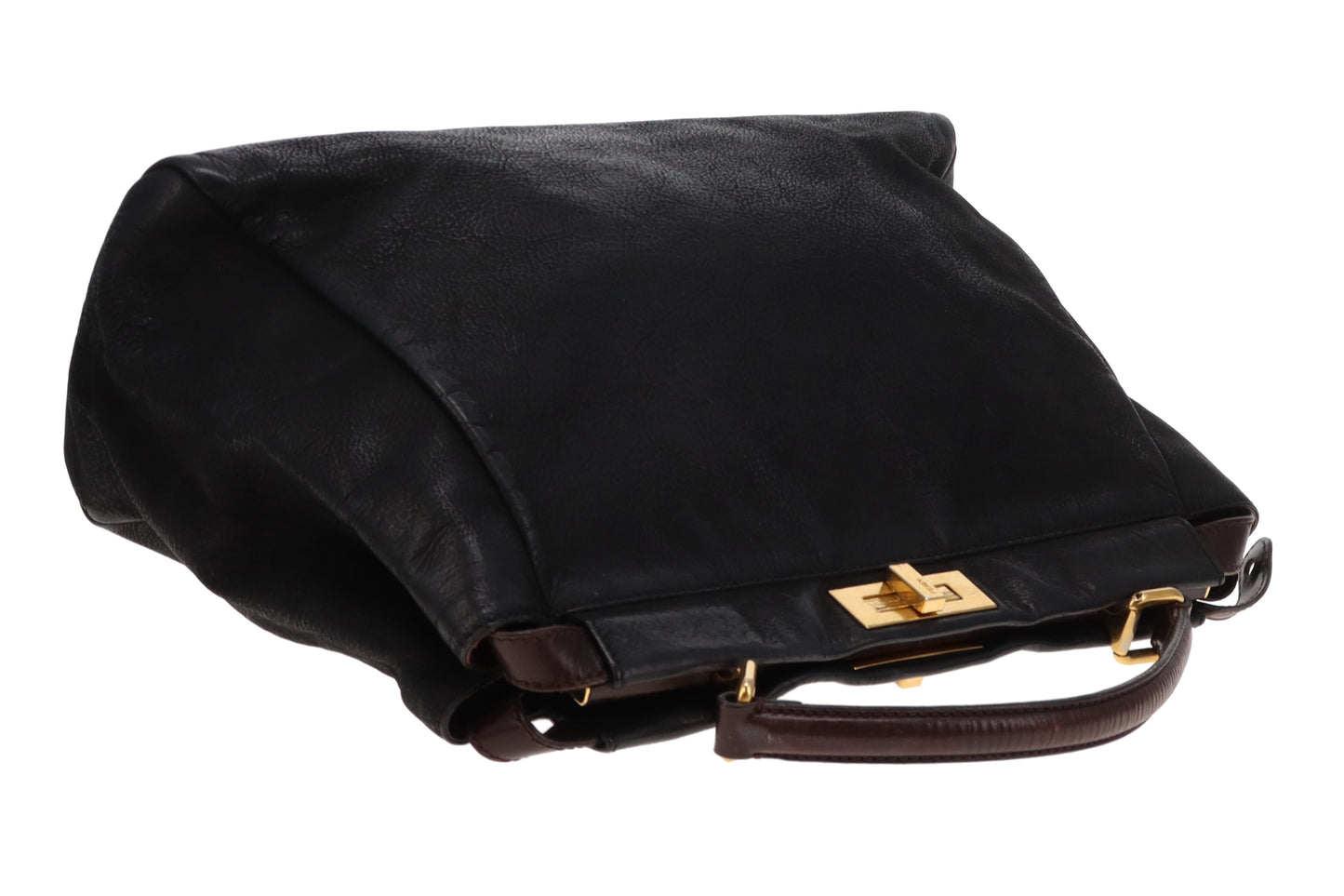 Fendi Peekaboo Large Black with Brown Accents