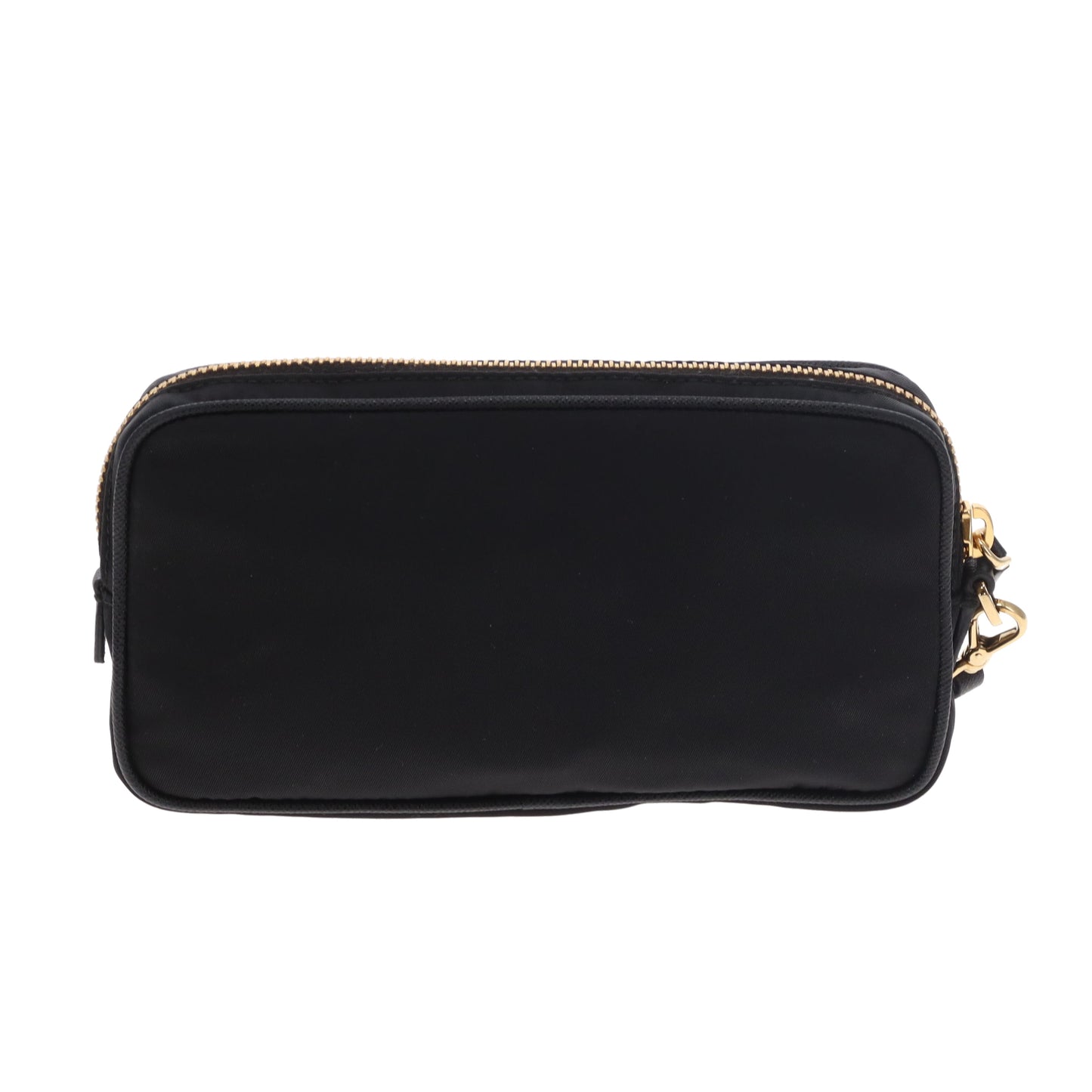 Prada Small Pouch Wristlet Black Nylon and Saffiano