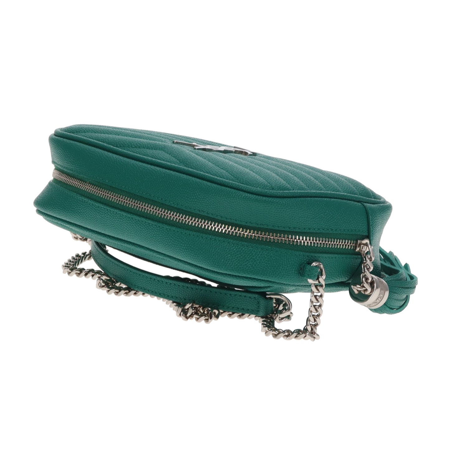 Saint Laurent Sac appareil photo Lou Mini Vert Quincaillerie Argentée Hiver 2021