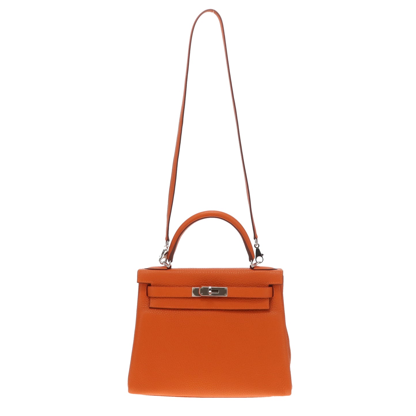 Hermes Kelly Retourne 28 Clemence Orange PHW 2016