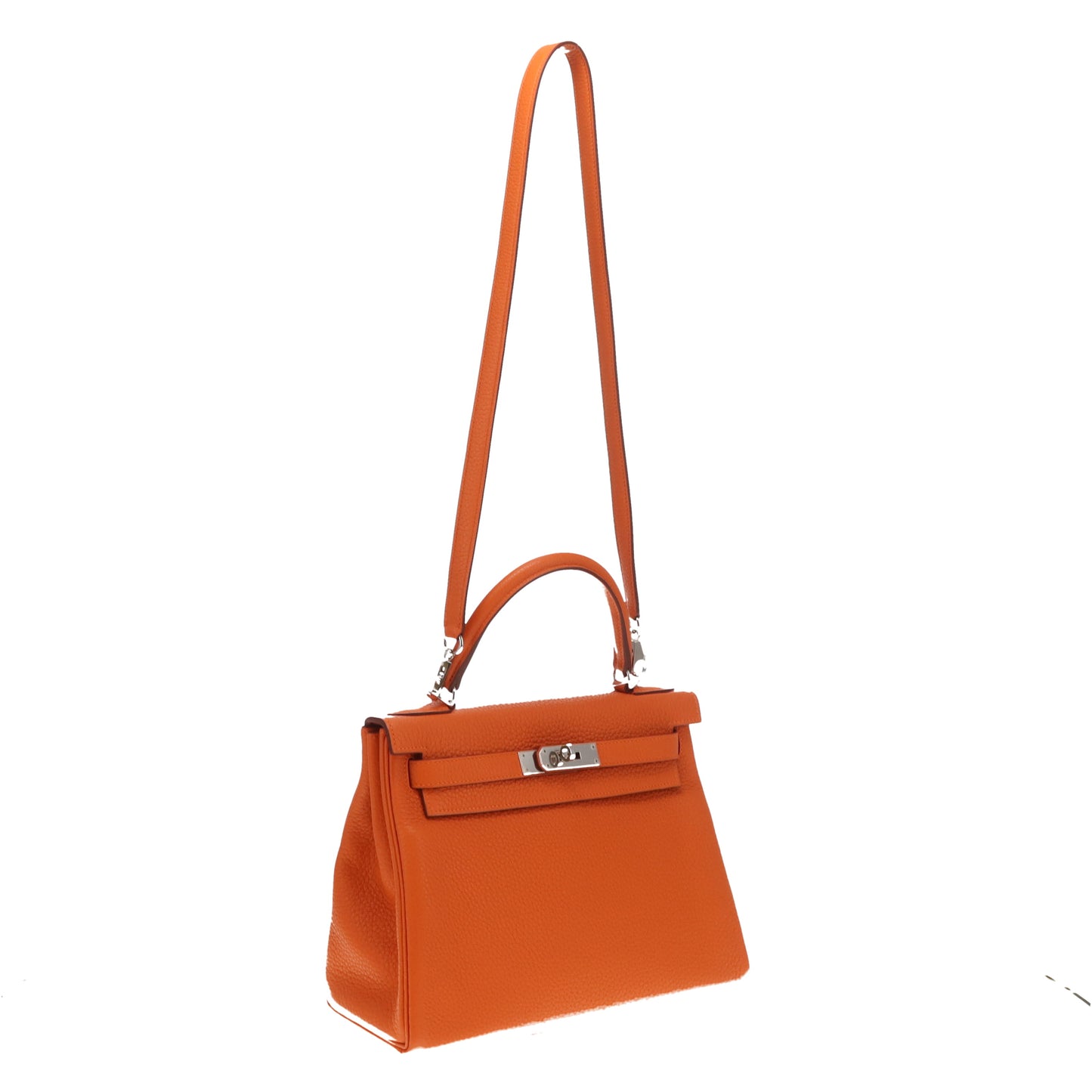 Hermes Kelly Retourne 28 Clemence Orange PHW 2016