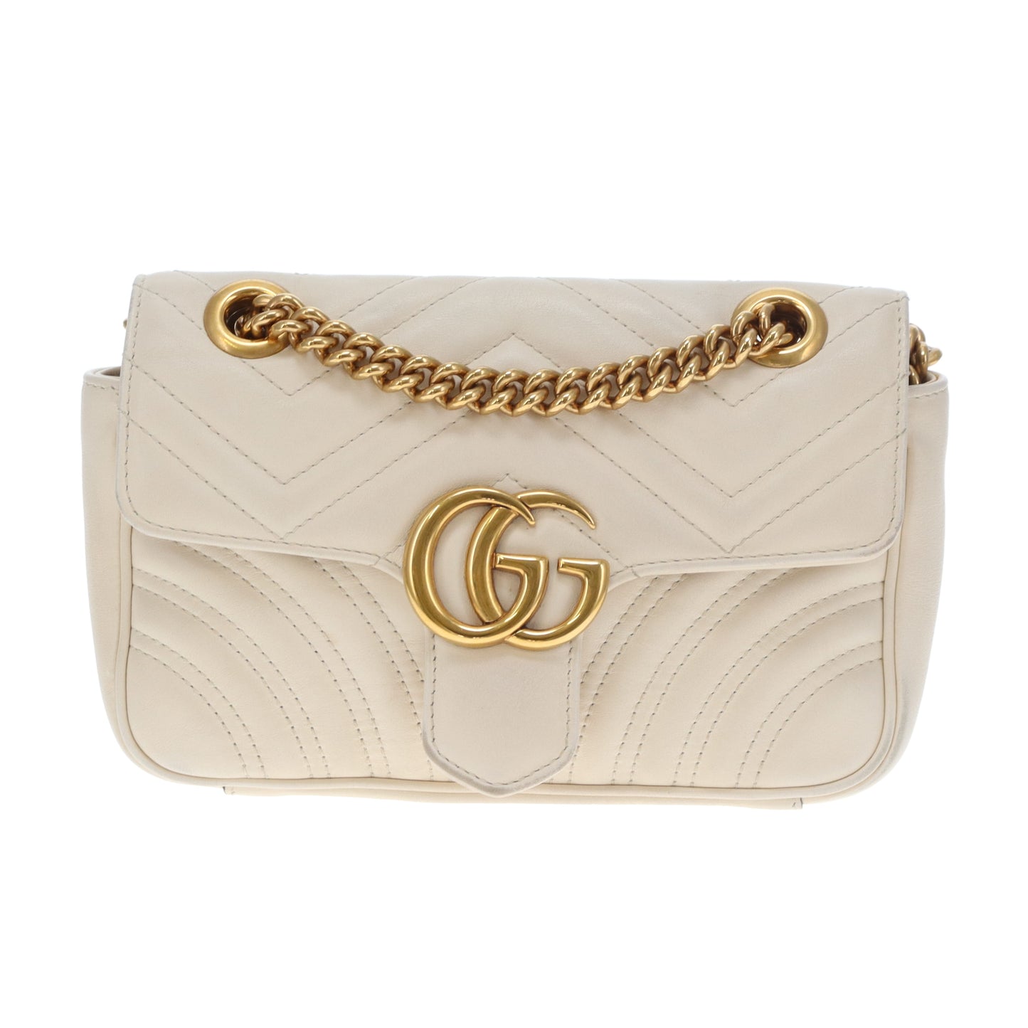Gucci Marmont Flap Mini Off-White GHW
