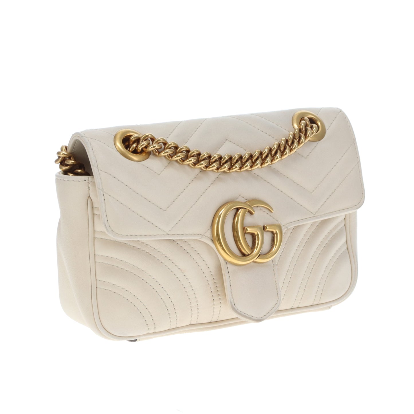 Gucci Marmont Flap Mini Off-White GHW