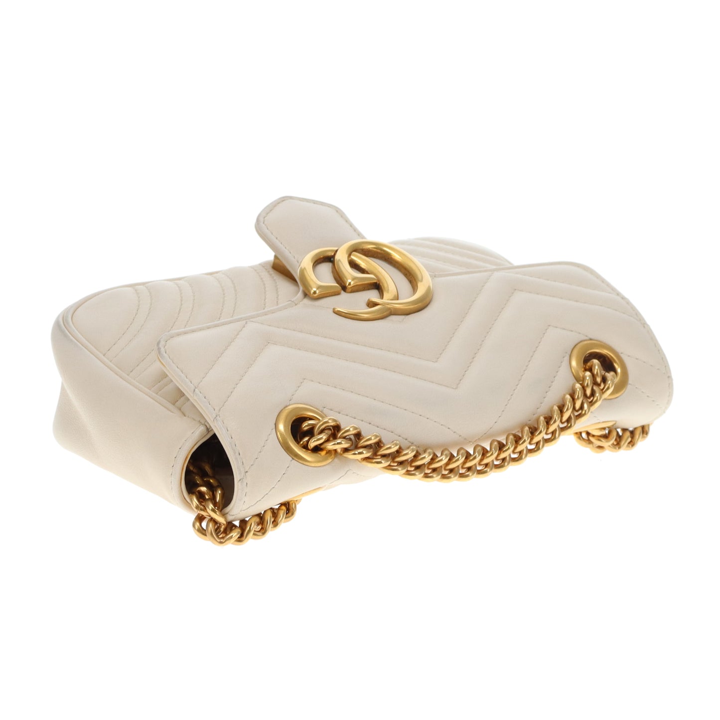 Gucci Marmont Flap Mini Off-White GHW