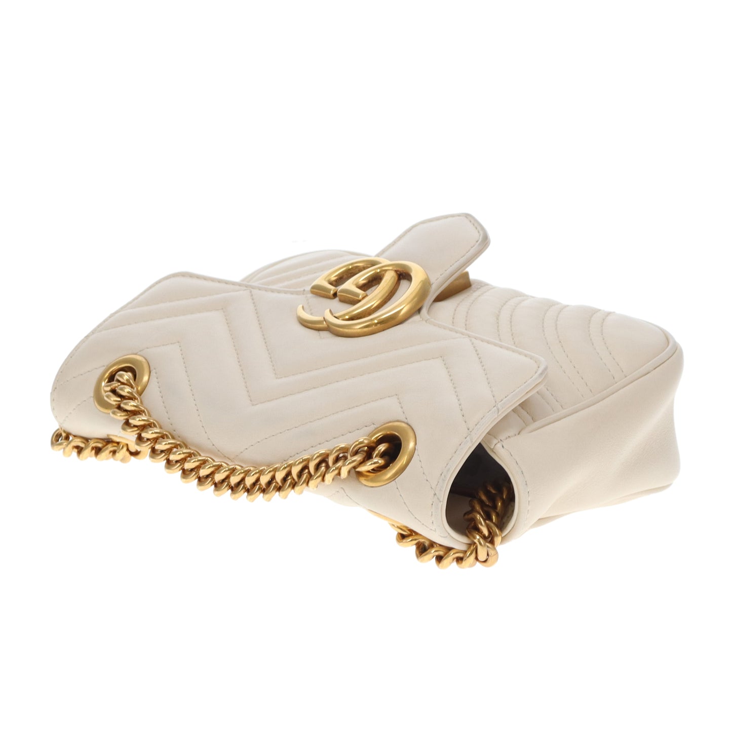 Gucci Marmont Flap Mini Off-White GHW