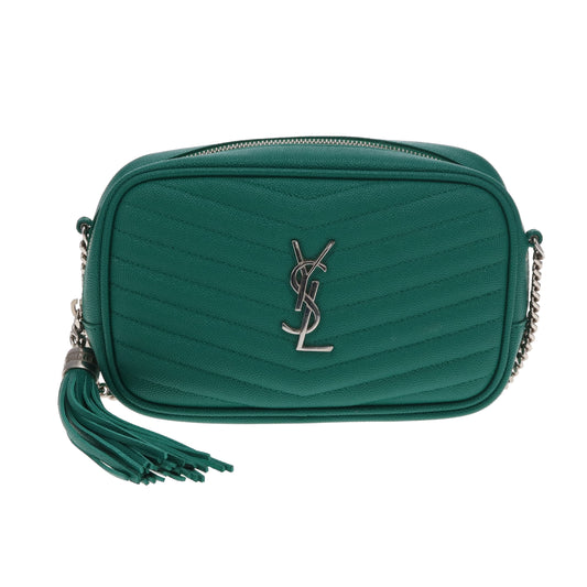 Saint Laurent Lou Mini Camera Bag Green SHW 2021