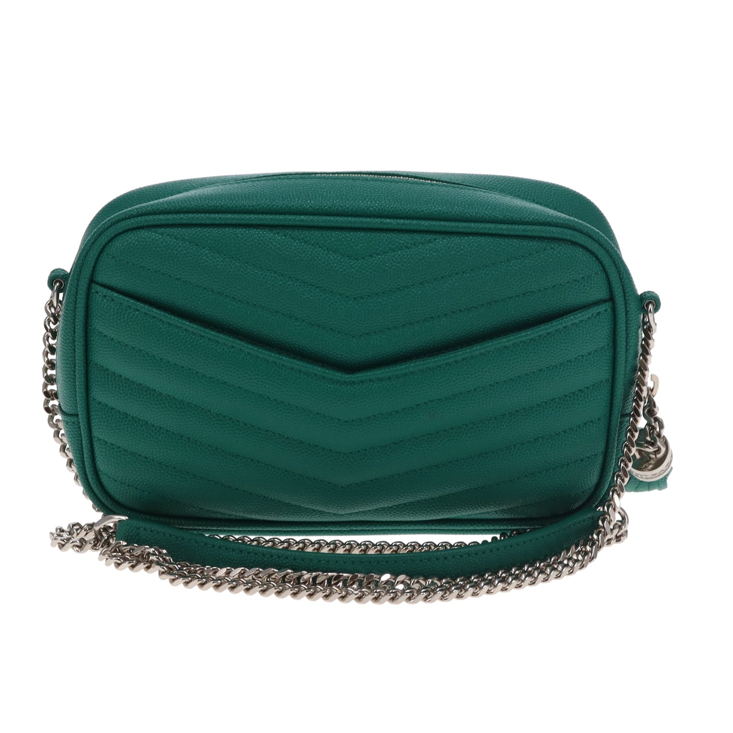 Saint Laurent Sac appareil photo Lou Mini Vert Quincaillerie Argentée Hiver 2021