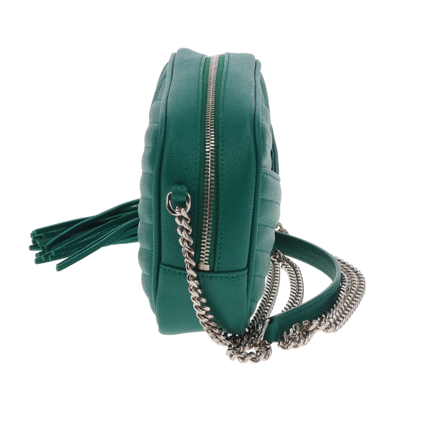 Saint Laurent Sac appareil photo Lou Mini Vert Quincaillerie Argentée Hiver 2021