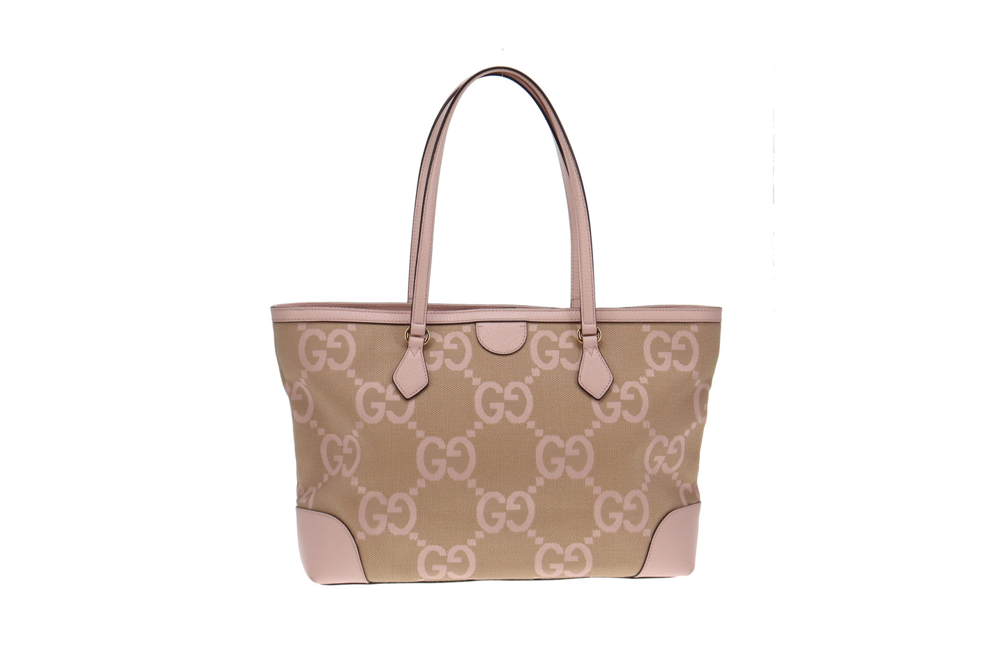 Gucci GG XL Print Canvas and Pink Leather Trimmed Ophidia Tote Bag