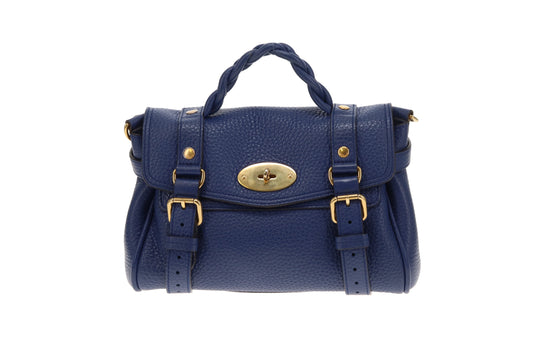 Mulberry Mini Alexa Pigment Blue Heavy Grain GHW