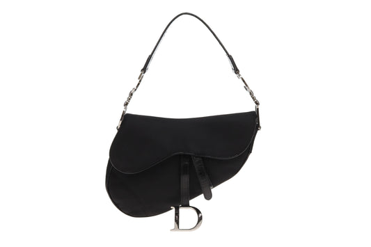 Dior Saddle Bag Black Nylon Vintage