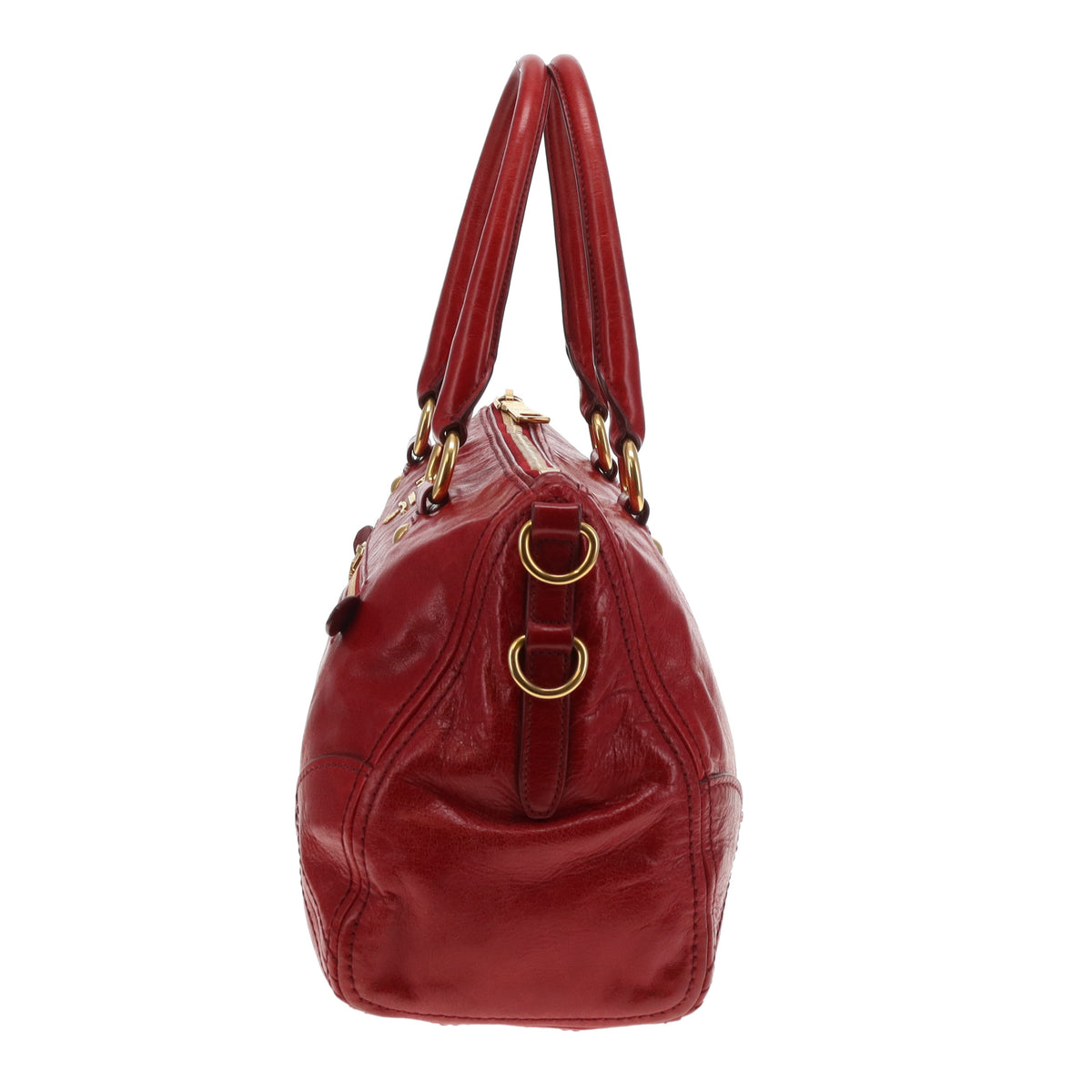 Prada 2 Way Bag With Strap Red GHW