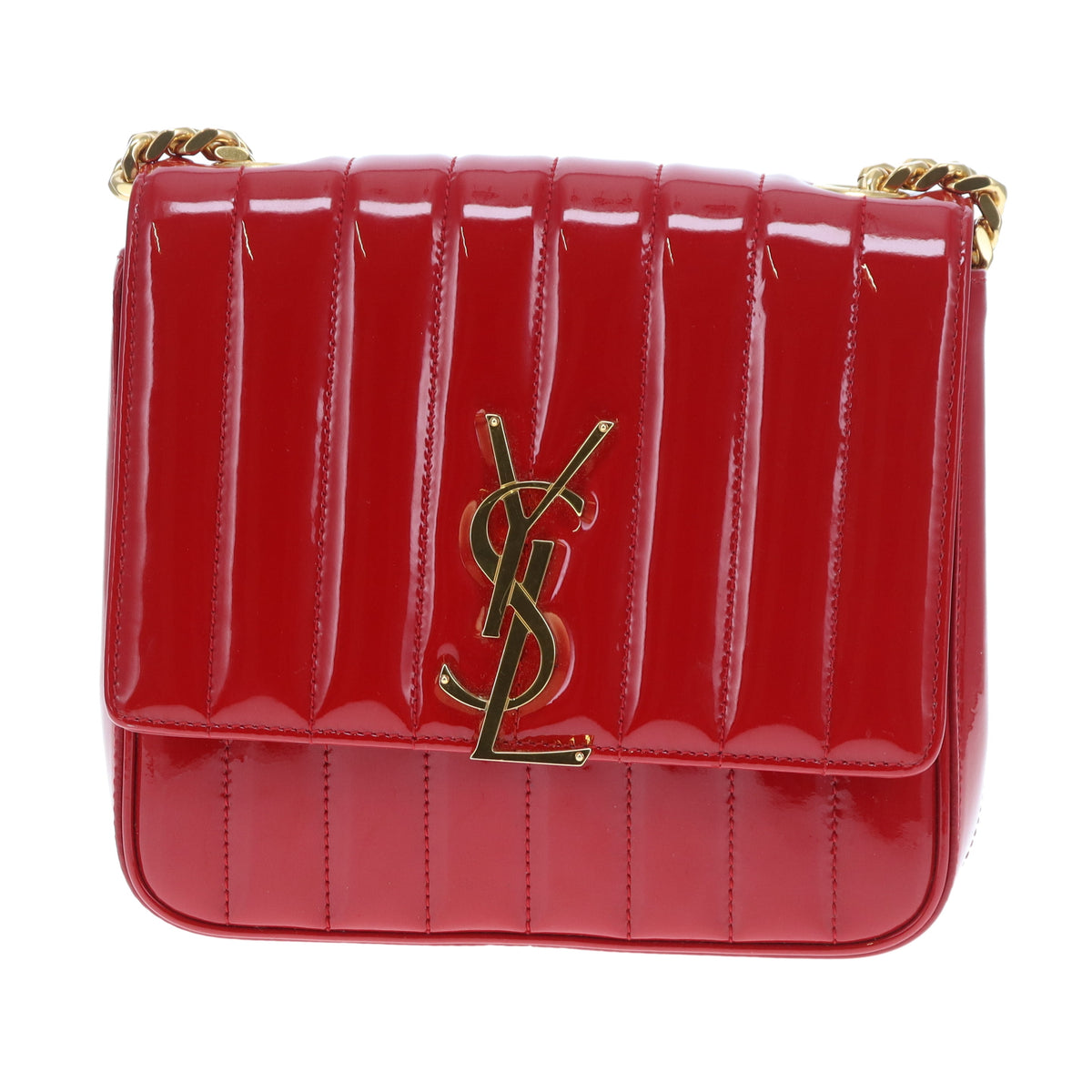 Saint Laurent Vicky Medium Red Patent Leather GHW 2018