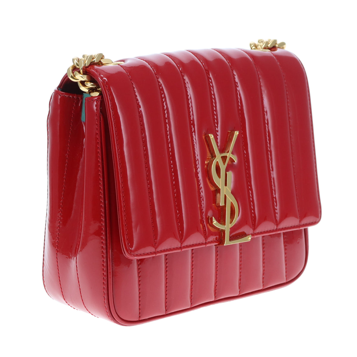 Saint Laurent Vicky Medium Red Patent Leather GHW 2018