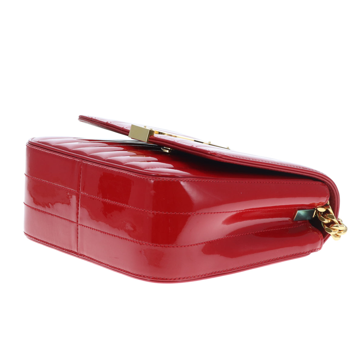 Saint Laurent Vicky Medium Red Patent Leather GHW 2018