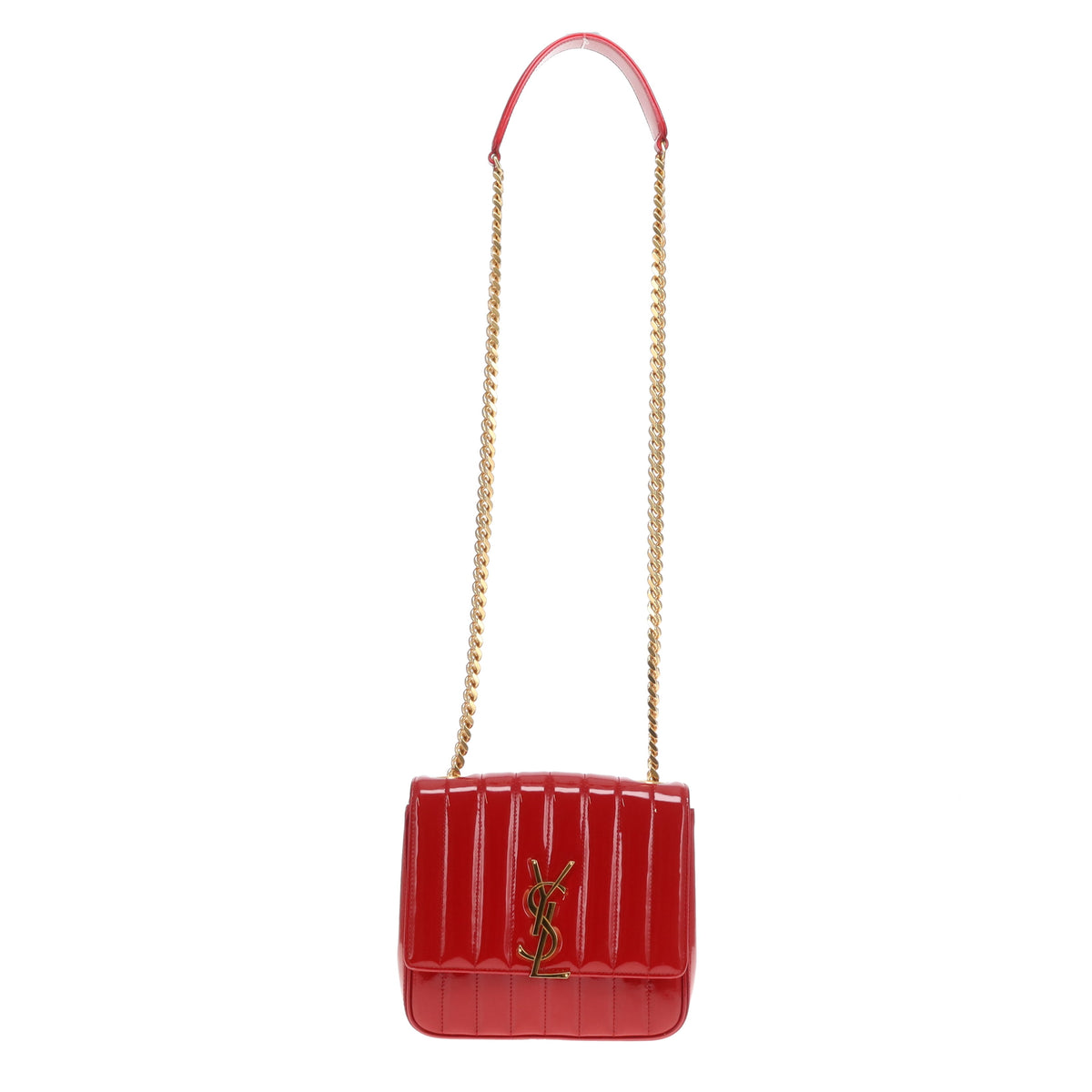 Saint Laurent Vicky Medium Red Patent Leather GHW 2018