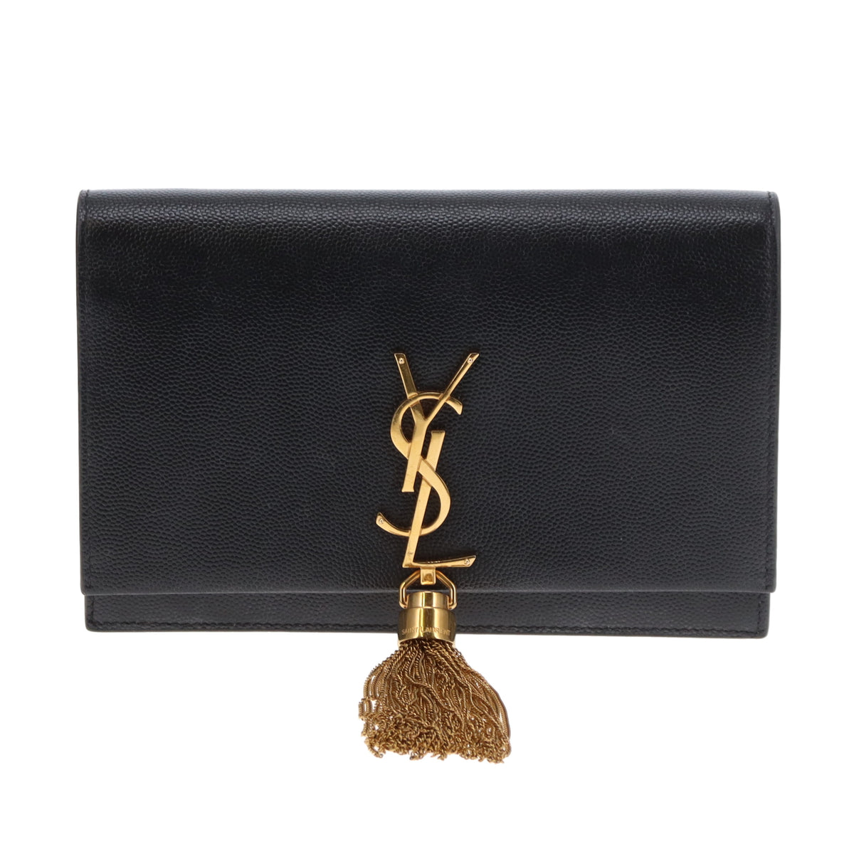 Saint Laurent Kate Tassel Chain Wallet Black