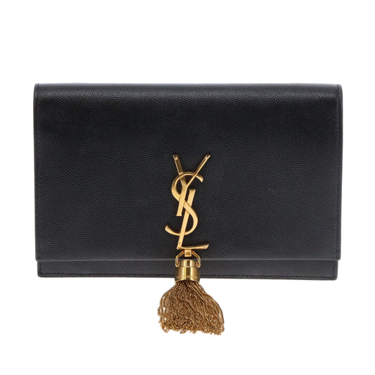 Saint Laurent Kate Tassel Chain Wallet Black