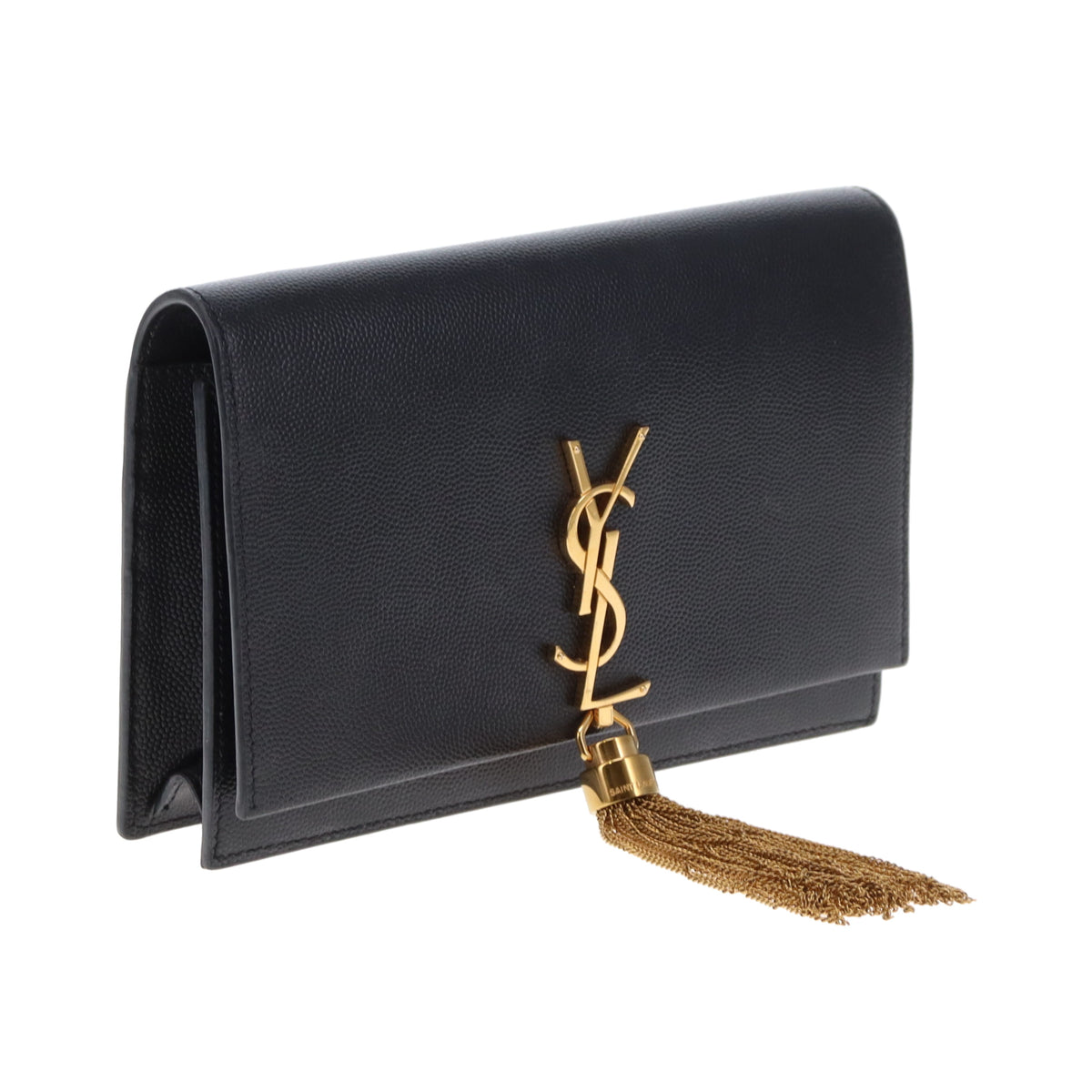Saint Laurent Kate Tassel Chain Wallet Black