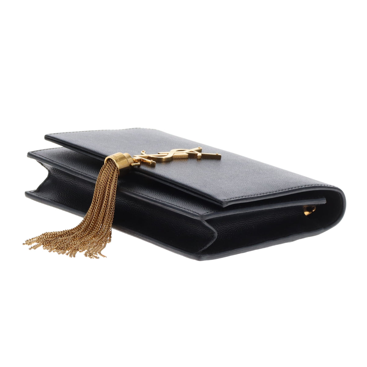Saint Laurent Kate Tassel Chain Wallet Black