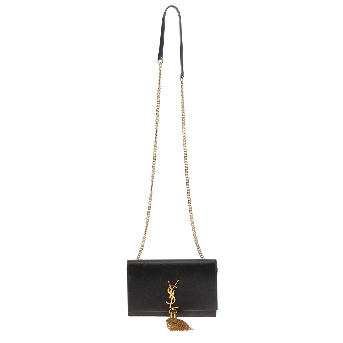 Saint Laurent Kate Tassel Chain Wallet Black