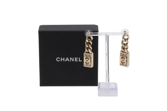 Chanel Chain and Crystal CC Earrings 2021
