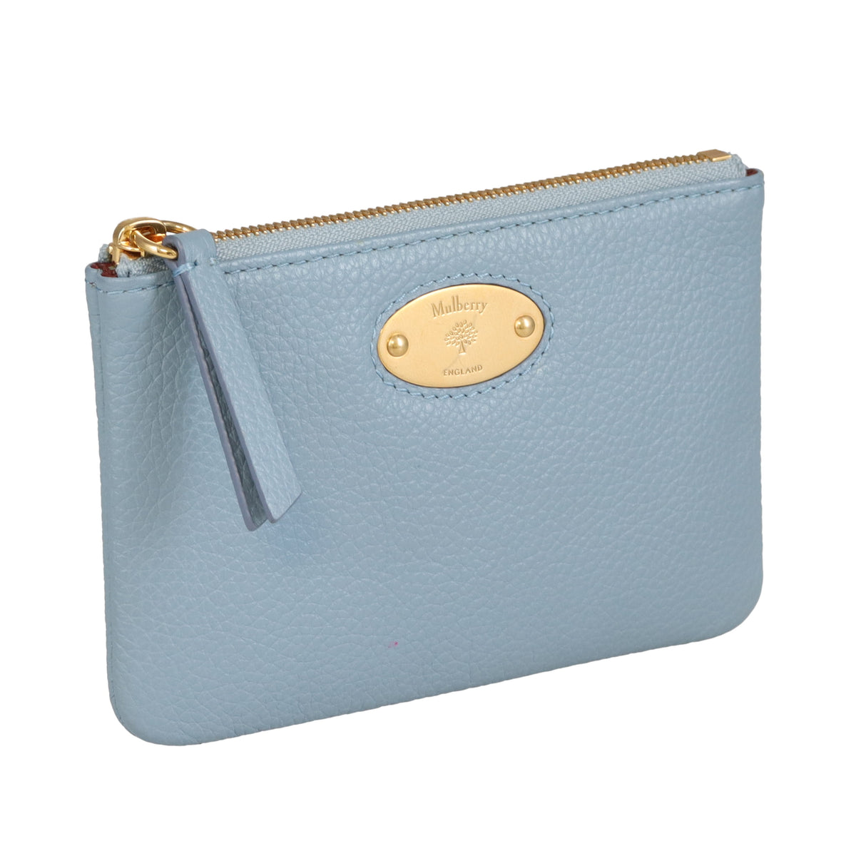 Mulberry Plaque Small Zip Coin Pouch Blue GHW