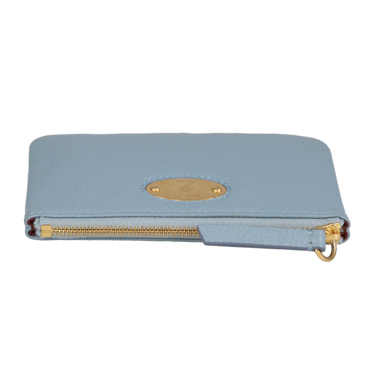 Mulberry Plaque Small Zip Coin Pouch Blue GHW