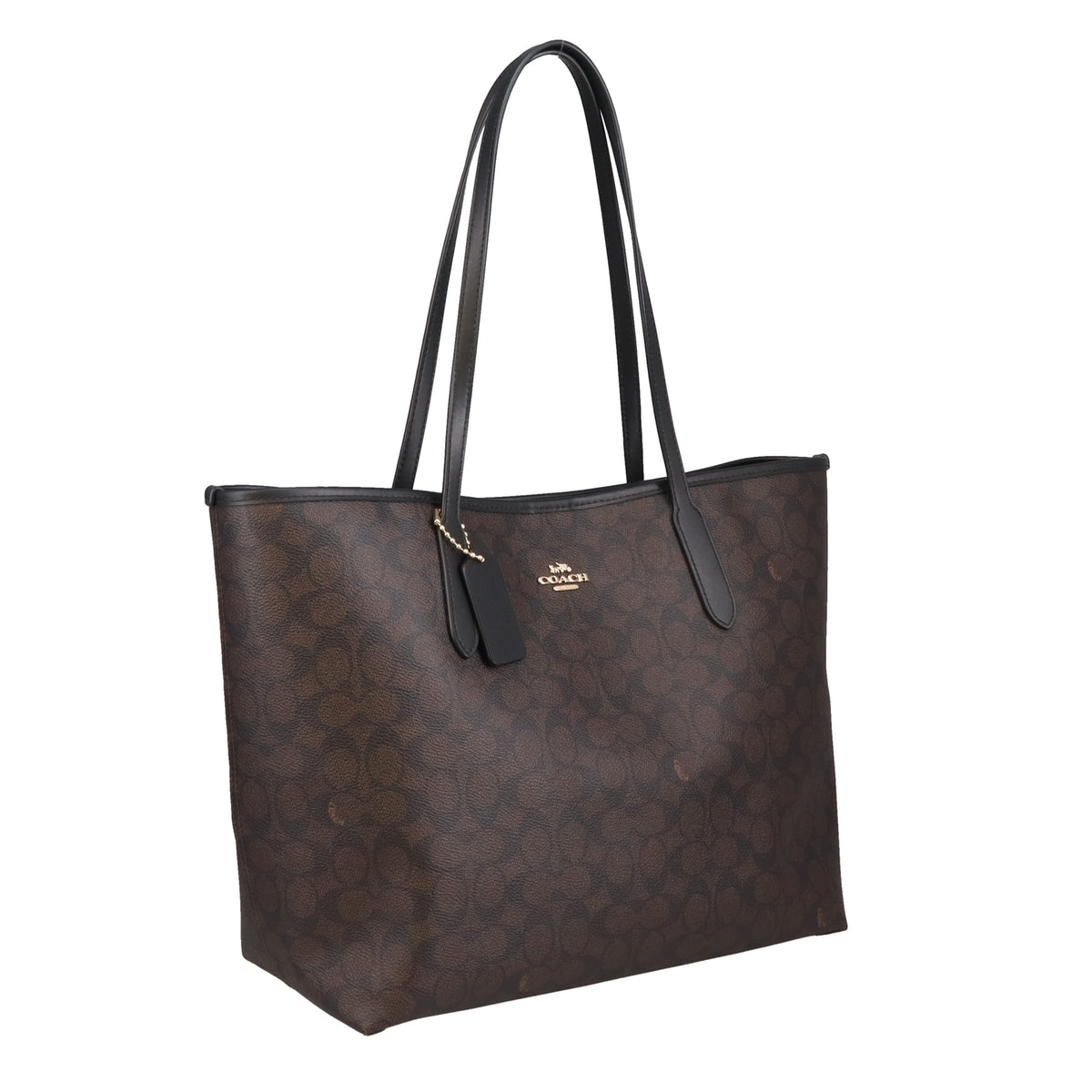 Coach City Tote Bag Brown Signature Canvas