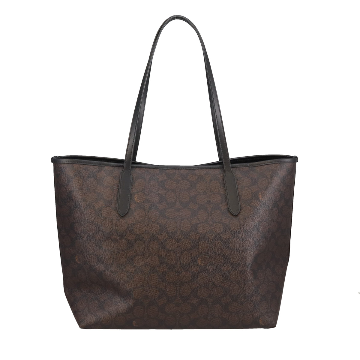 Coach City Tote Bag Brown Signature Canvas