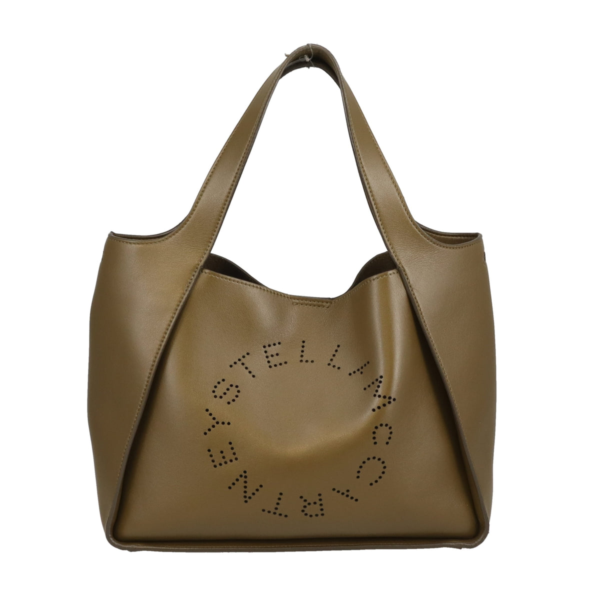Stella McCartney Alter Logo Crossbody Bag Olive Faux Leather