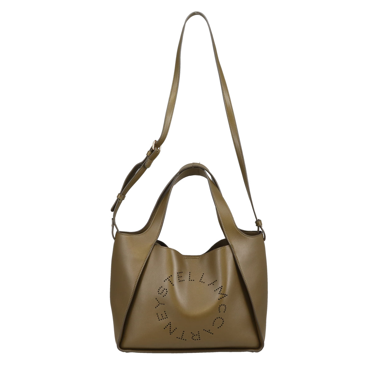 Stella McCartney Alter Logo Crossbody Bag Olive Faux Leather