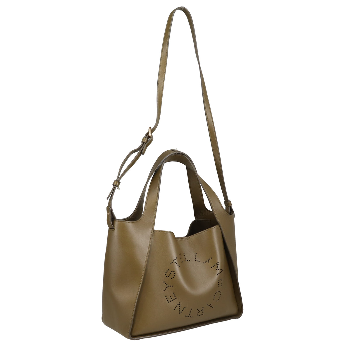 Stella McCartney Alter Logo Crossbody Bag Olive Faux Leather