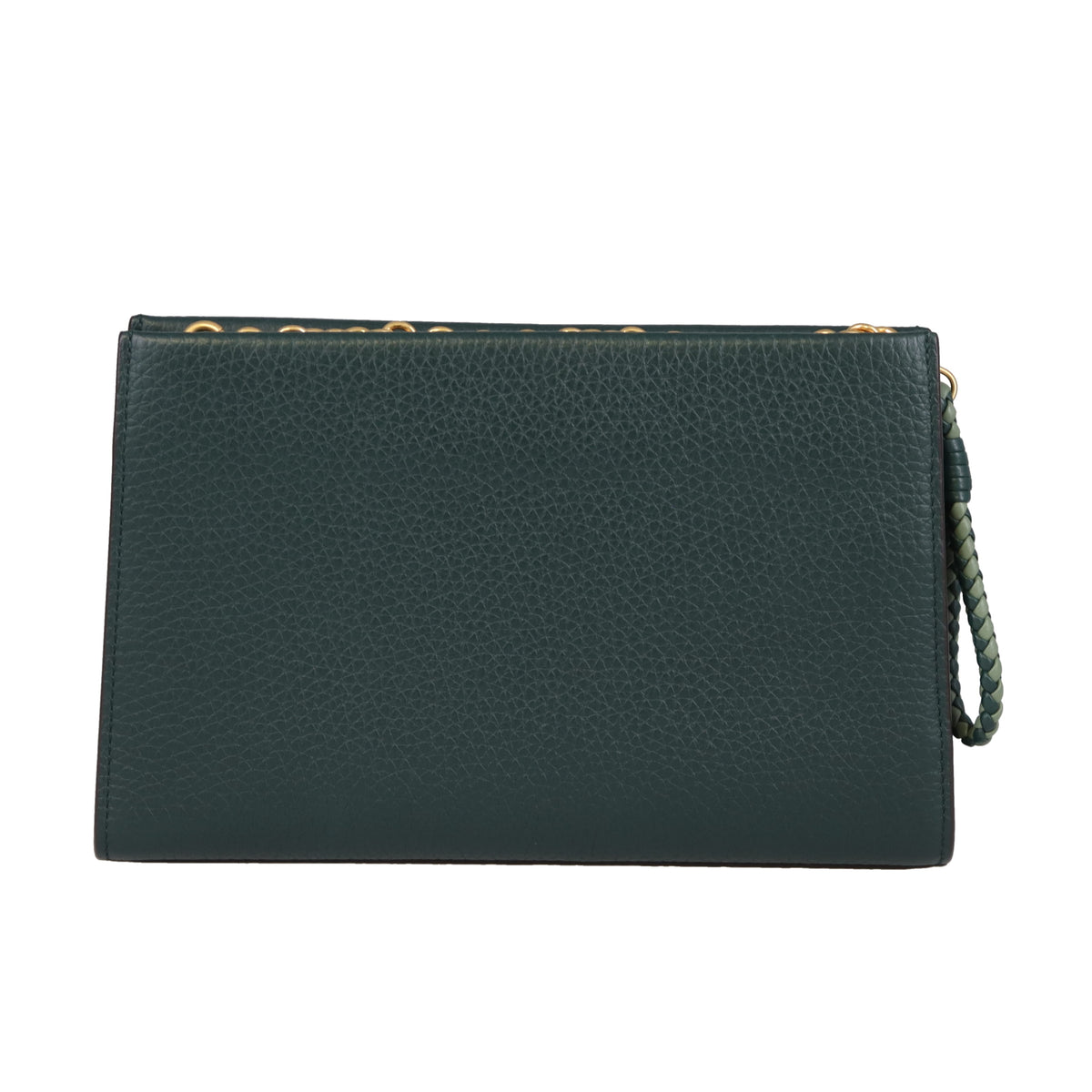 Mulberry Iris Wallet On Chain Dark Green Leather