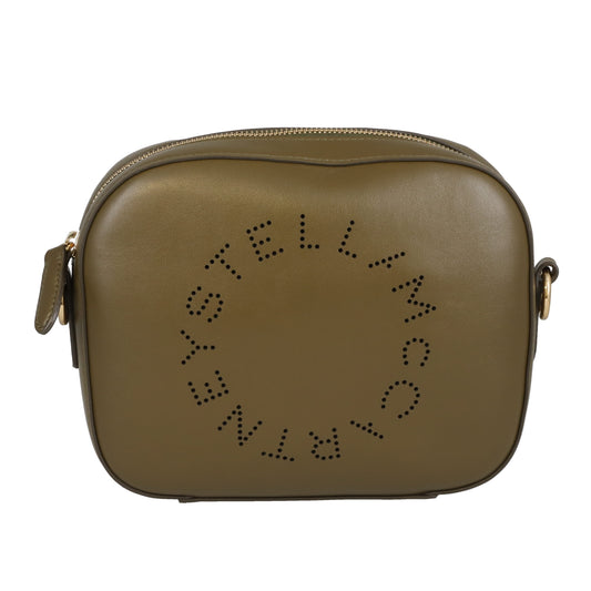Stella McCartney Logo Camera Bag Khaki Faux Leather