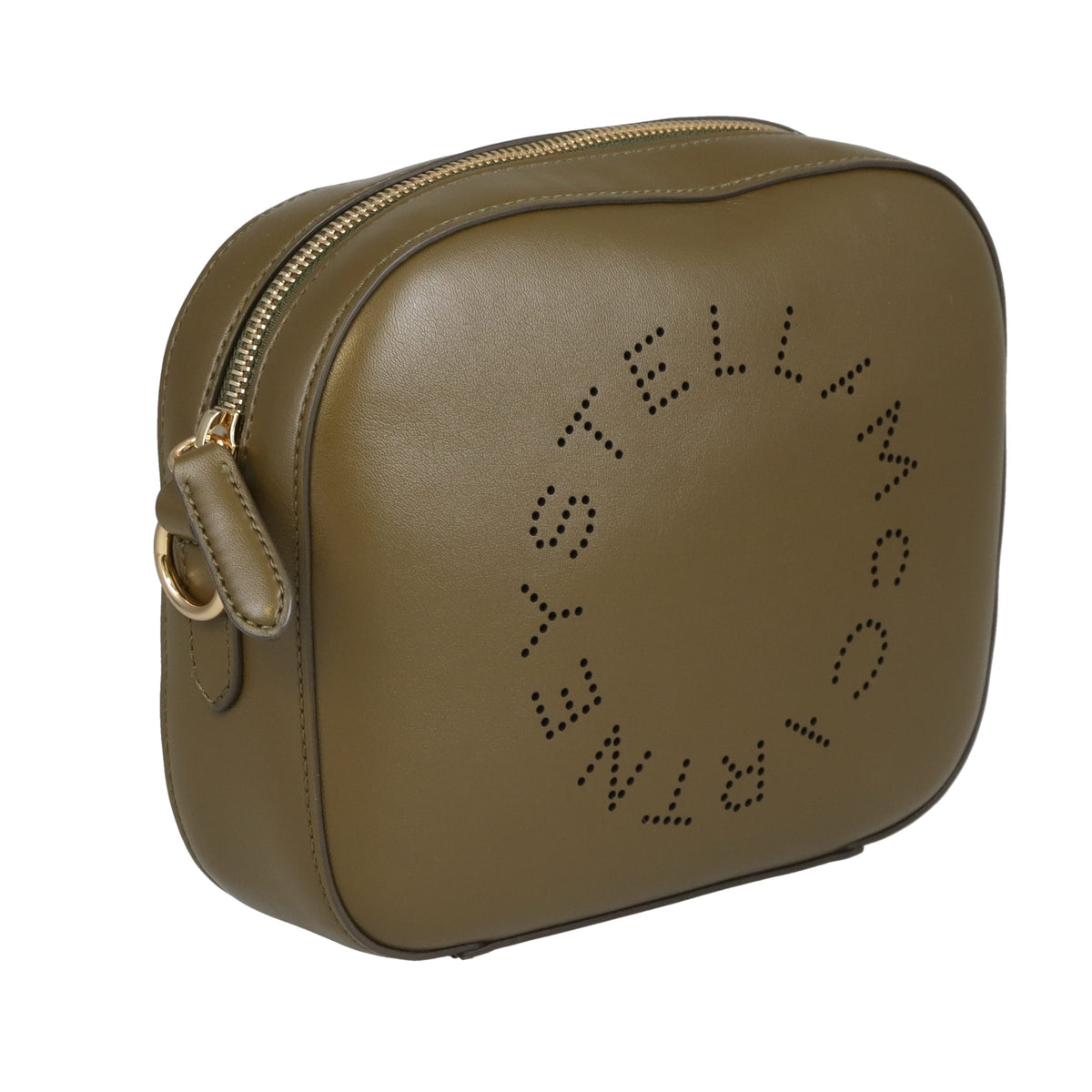Stella McCartney Logo Camera Bag Khaki Faux Leather