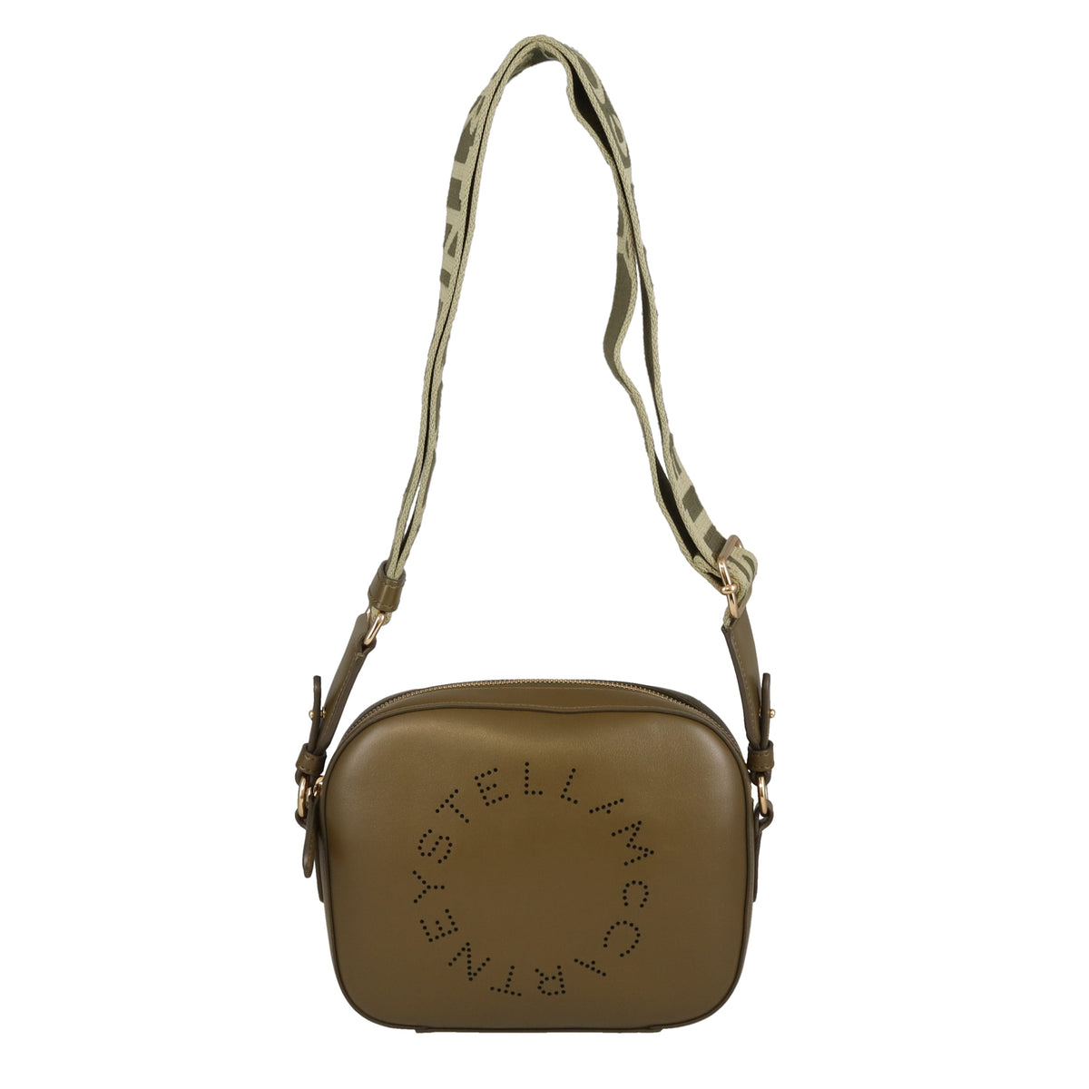 Stella McCartney Logo Camera Bag Khaki Faux Leather