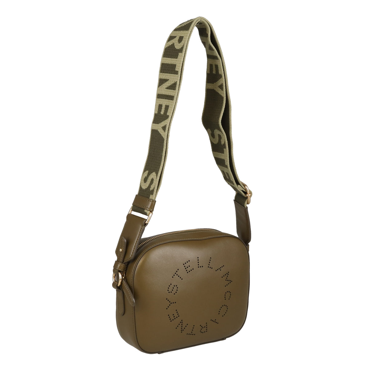 Stella McCartney Logo Camera Bag Khaki Faux Leather