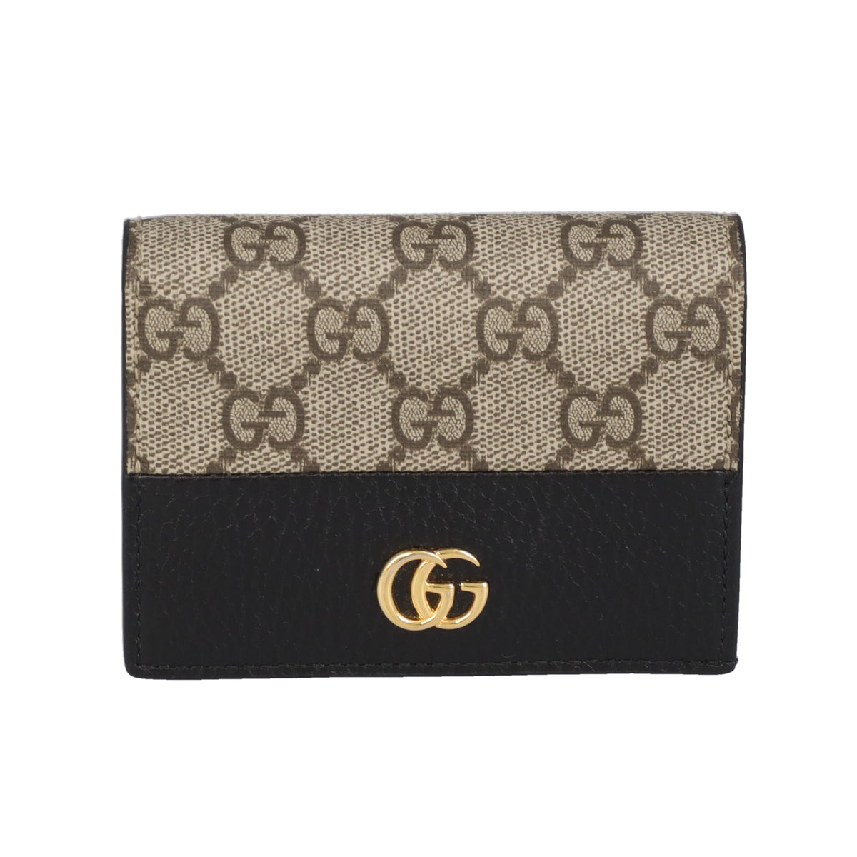 Gucci Marmont Card Wallet GG Supreme and Black Leather