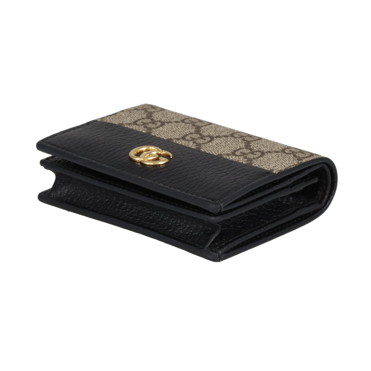 Gucci Marmont Card Wallet GG Supreme and Black Leather
