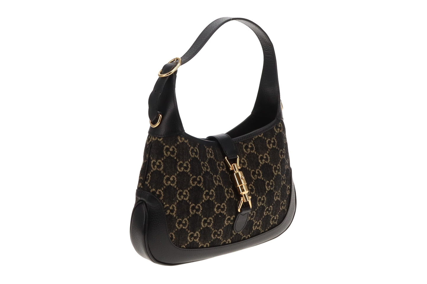 Gucci Jackie 1961 Medium Black Denim & Leather