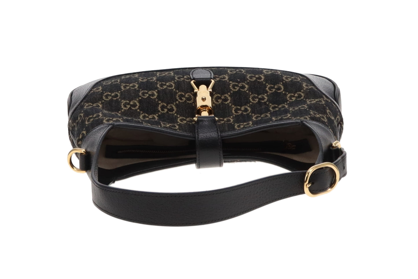 Gucci Jackie 1961 Medium Black Denim & Leather