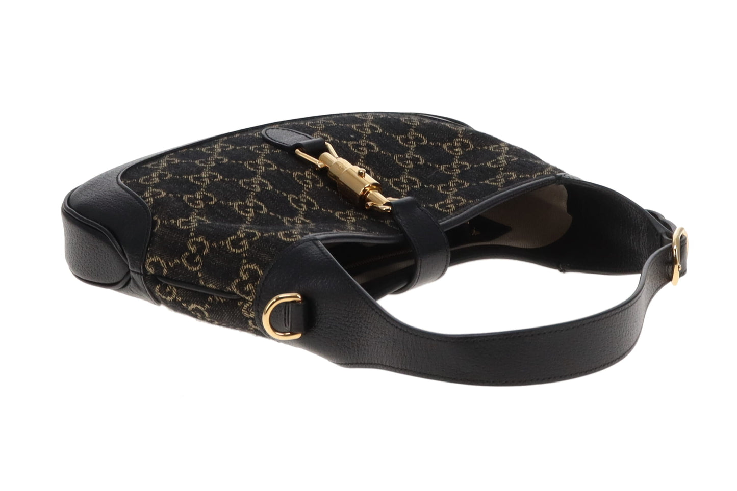 Gucci Jackie 1961 Medium Black Denim & Leather