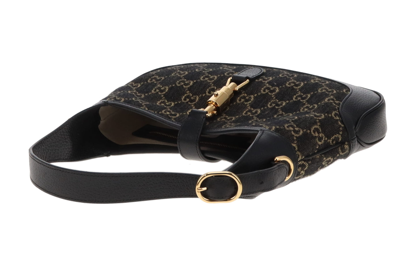 Gucci Jackie 1961 Medium Black Denim & Leather