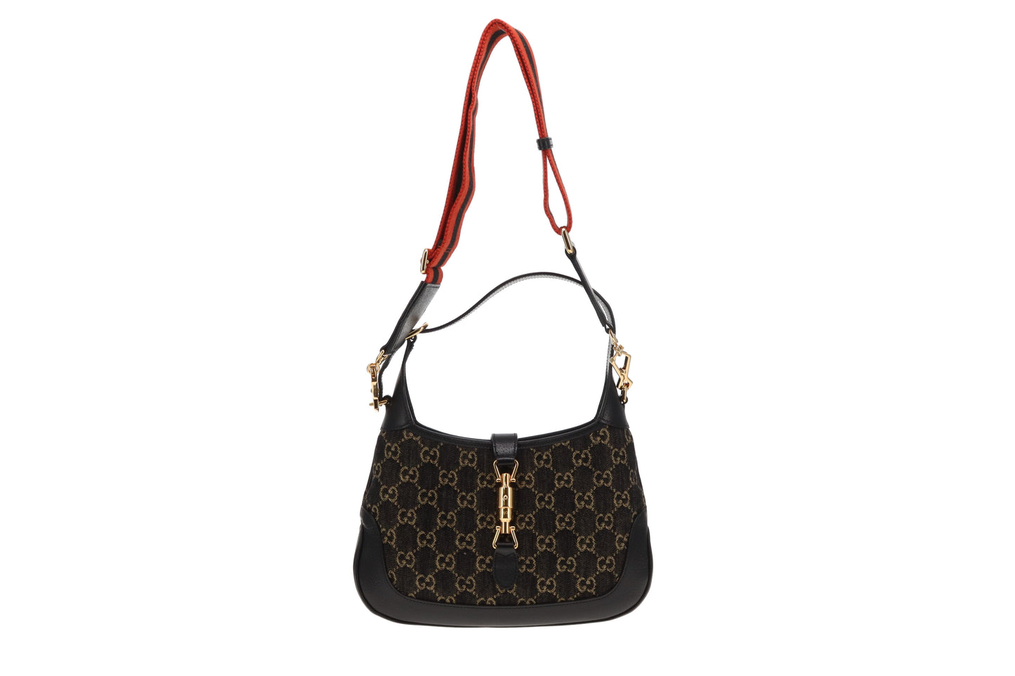 Gucci Jackie 1961 Medium Black Denim & Leather