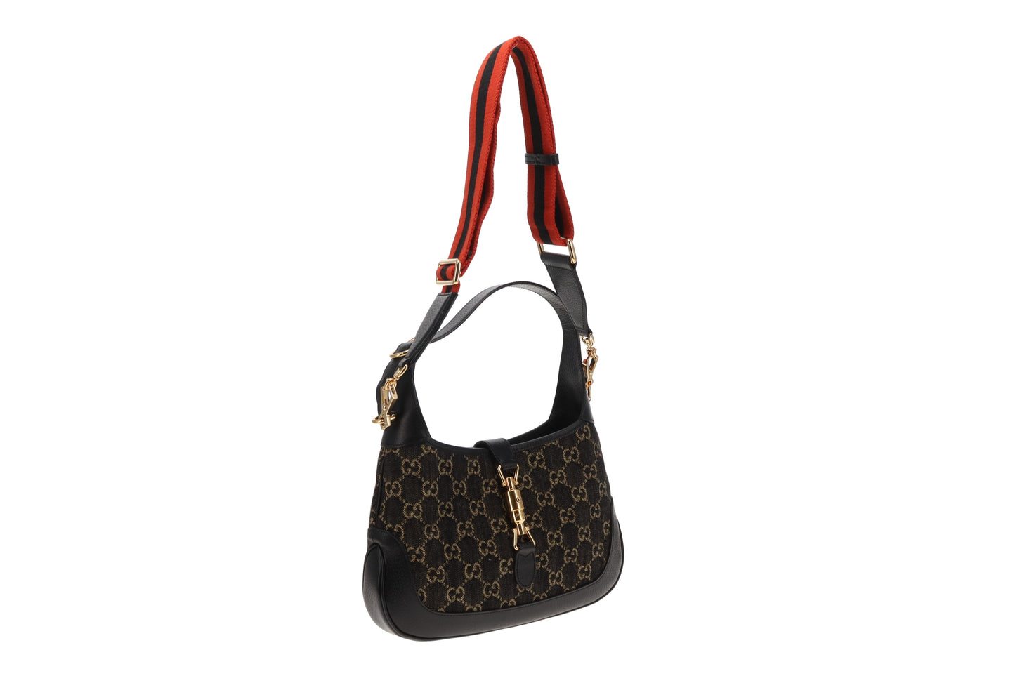 Gucci Jackie 1961 Medium Black Denim & Leather