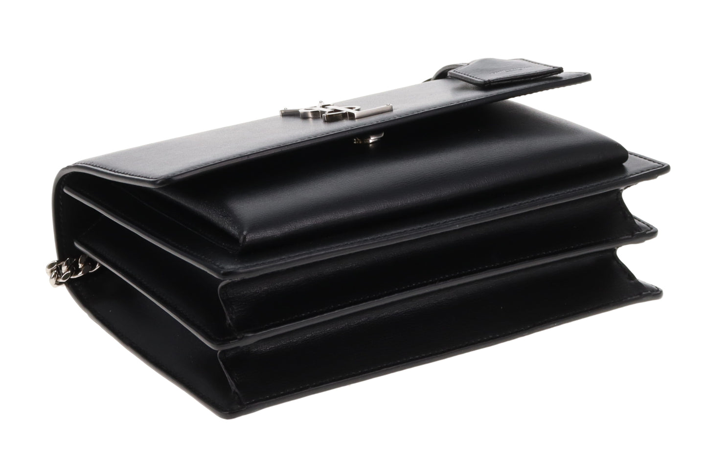 Saint Laurent Sunset Medium Black Leather SHW 2024