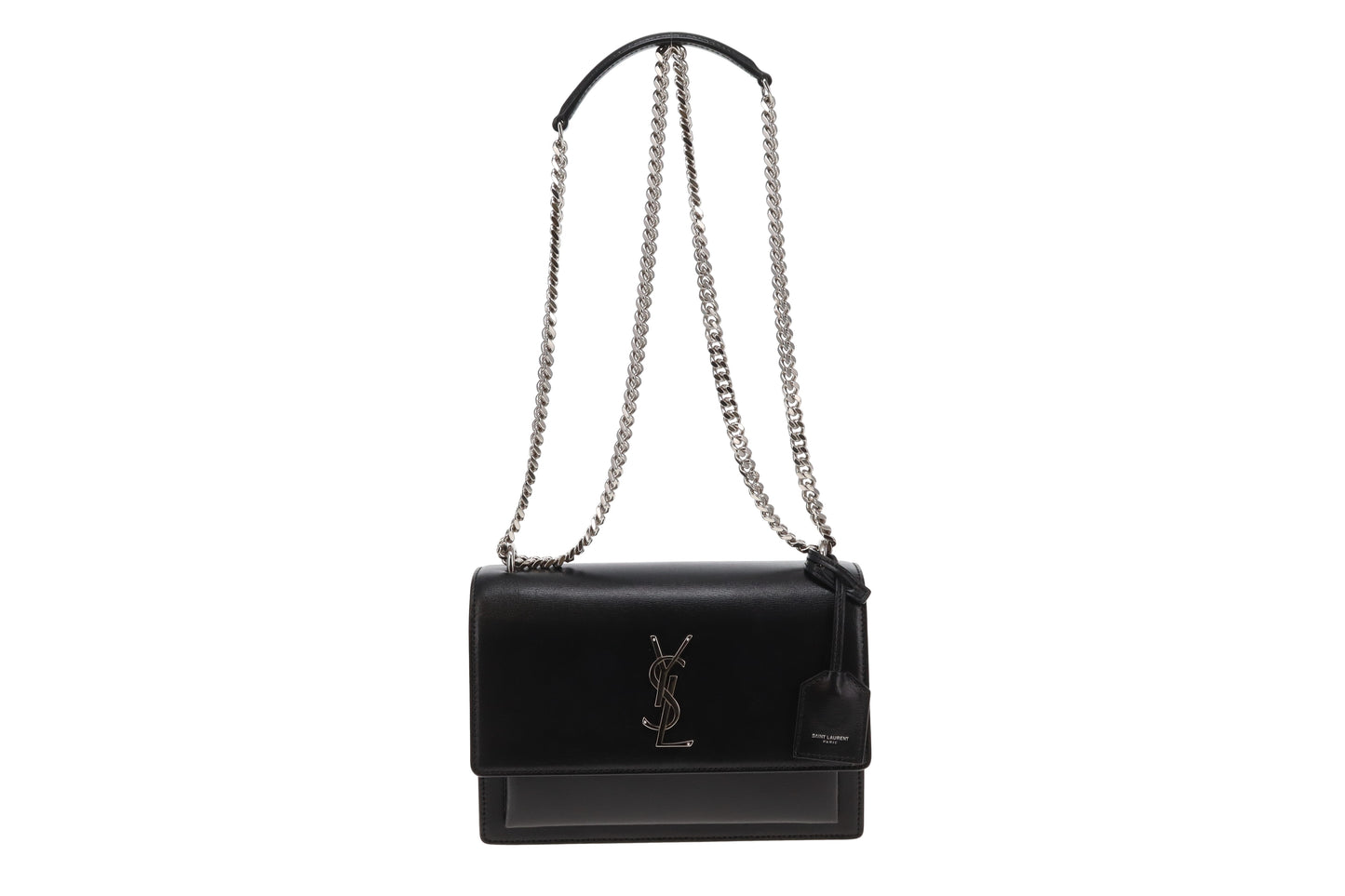 Saint Laurent Sunset Medium Black Leather SHW 2024