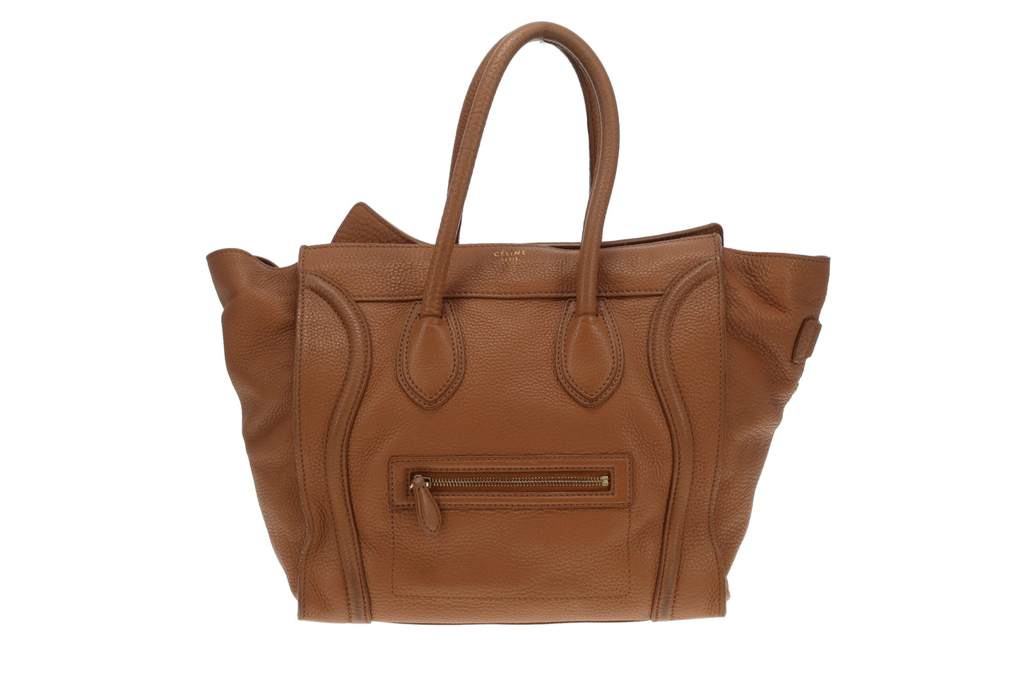 Celine Tan Grained Leather Mini Luggage Bag